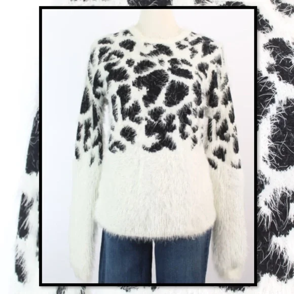 Forever 21 Sweaters Forever Black And White Fuzzy Trendy